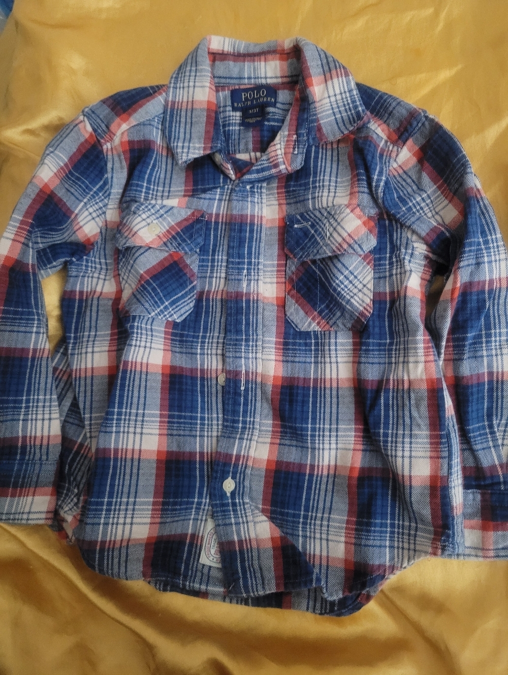 Polo Ralph Lauren Boys Rugged Out Door Longsleeve Button Down Plaid Shirt  3/3T